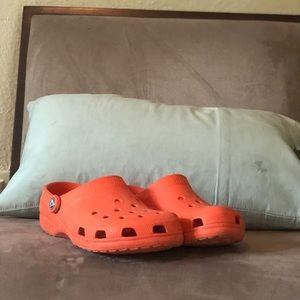 Bright orange crocs!